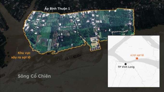 Sạt lở ở miền Tây cuốn trôi 12 nhà dân