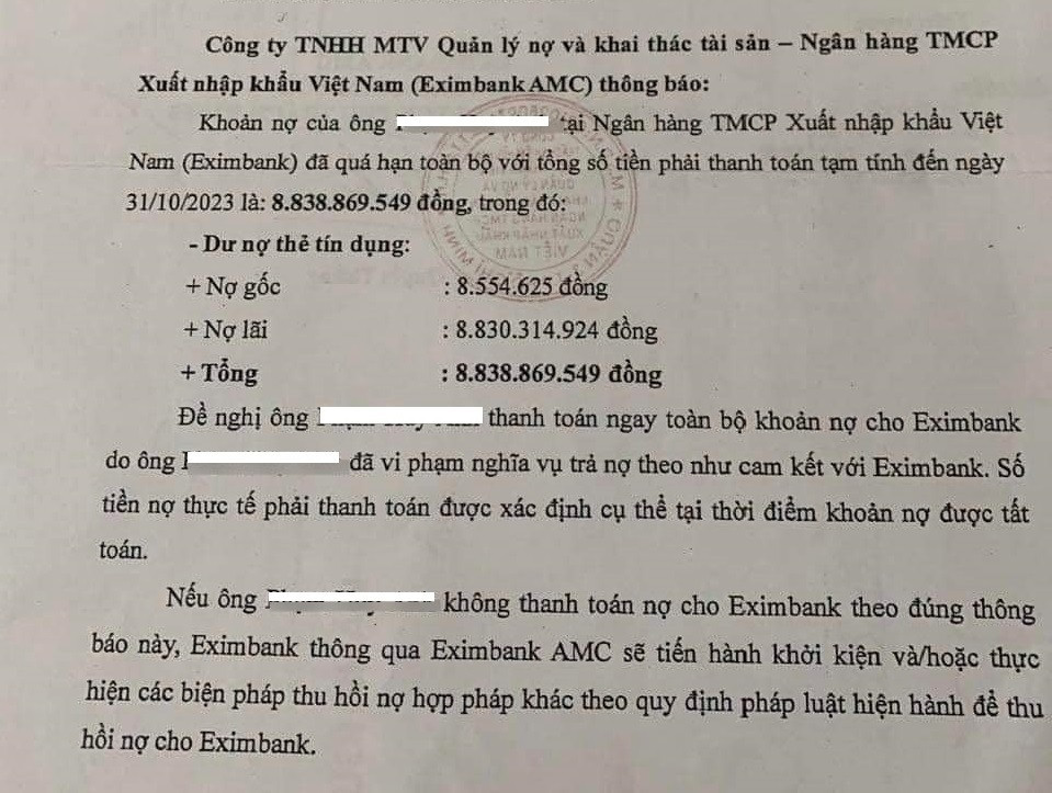 Sự thật vụ 'quên' trả nợ thẻ tín dụng 8,5 triệu, sau 11 năm thành 8,8 tỷ