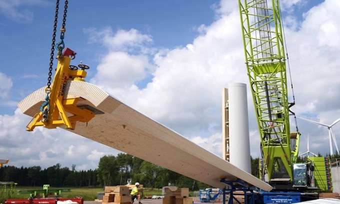 Turbine gió bằng gỗ cao nhất thế giới
