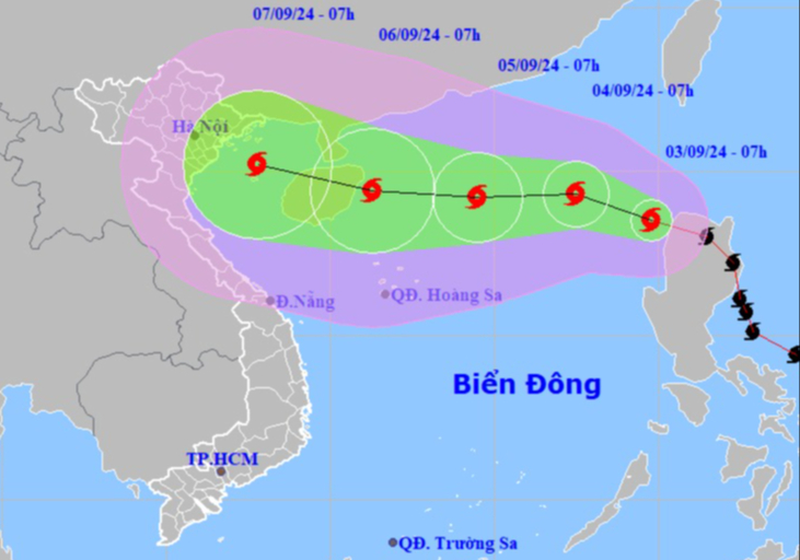 Bão Yagi vào Biển Đông, trở thành cơn bão số 3, giật cấp 16
